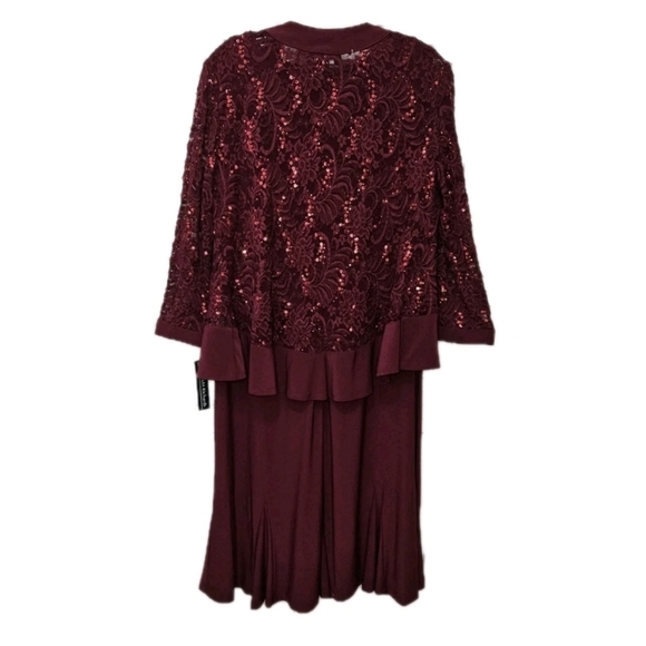 Merlot Color Dress with Sequin matching Jacket Women's Size 6 NEW - Picture 6 of 13